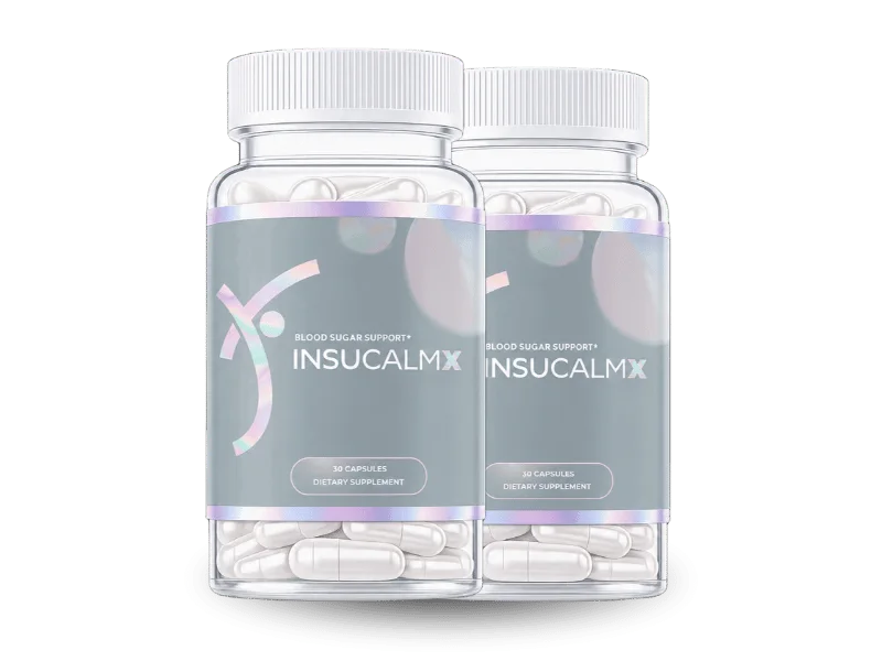 InsuCalmX blood sugar support capsules, two-bottle kit with 30 capsules per bottle